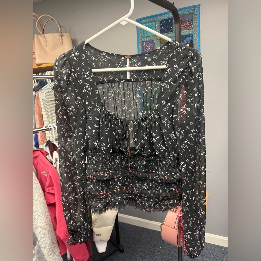 Free People small floral blouse